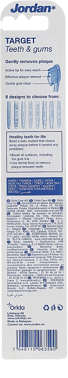 Зубная щетка жесткая Target, розовая с голубым - Jordan Target Teeth & Gums Hard — фото N4