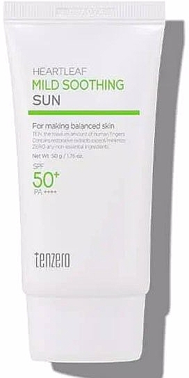 Заспокійливий сонцезахисний крем для обличчя - Tenzero Heartleaf Mild Soothing Sun SPF 50+ Pa++++ — фото N1