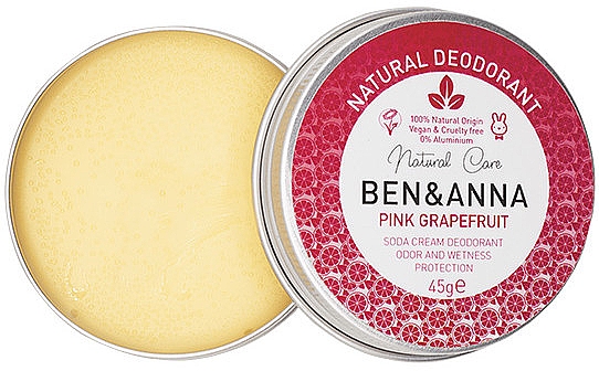 Натуральний кремовий дезодорант - Ben & Anna Pink Grapefruit Soda Cream Deodorant — фото N1