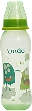 Пляшечка для годування вигнута із силіконовою соскою, зелена - Lindo Li 134 — фото N1