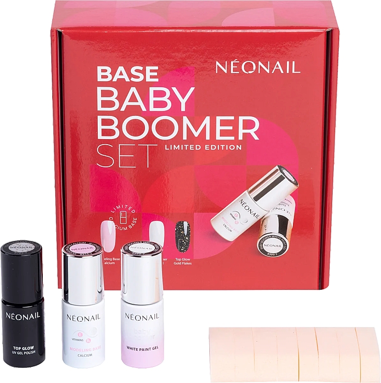 Набор - NeoNail Professional Baby Boomer Set (top/7,2ml + base/7,2ml + gel/6,5ml + sticks/8pc)  — фото N1