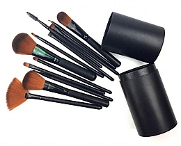 Набор кистей для макияжа в тубусе, черный, 12 шт - Deni Carte — фото N2