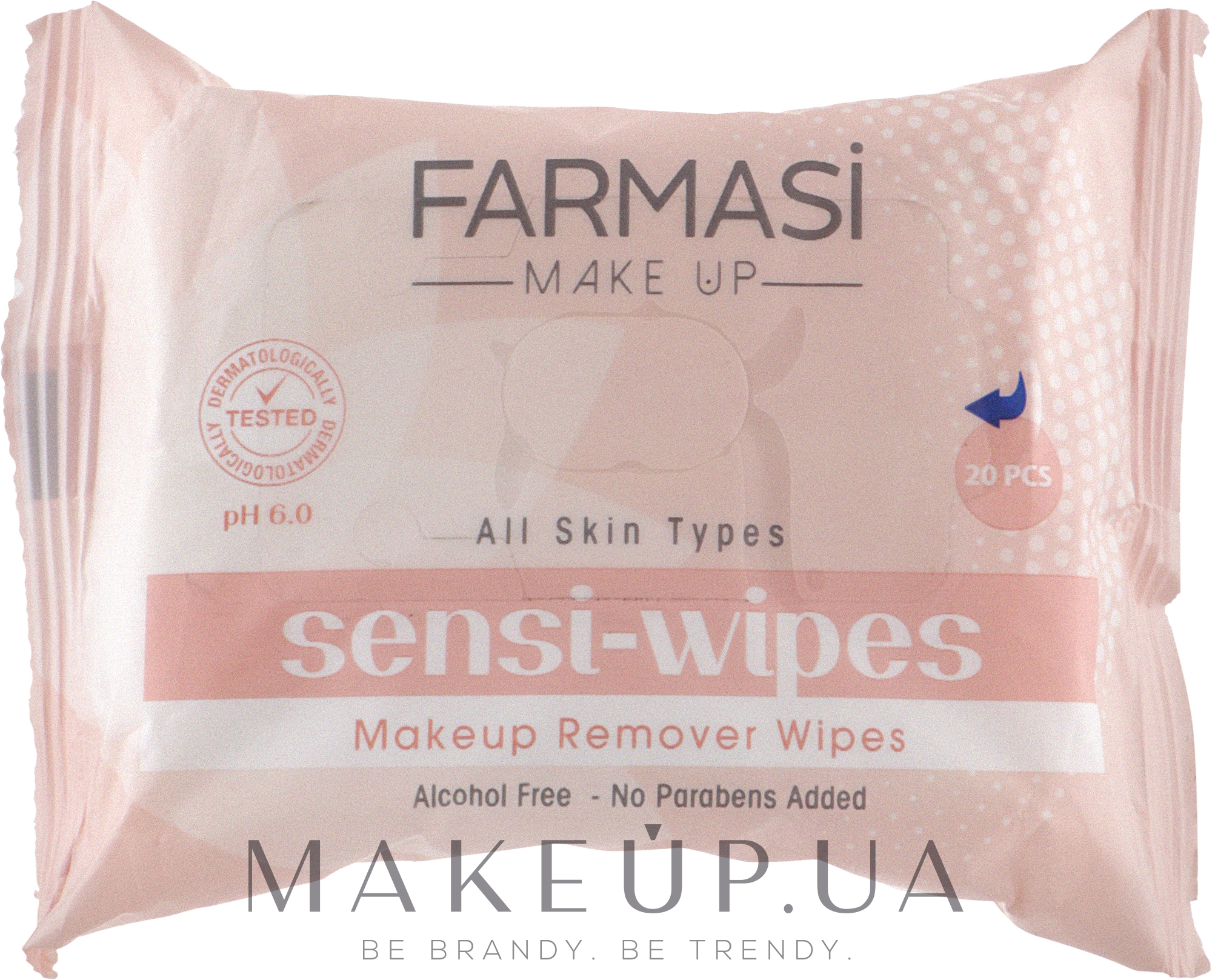 Серветки для зняття макіяжу - Farmasi Make Up Remover Wipes pH 6.0 — фото 20шт