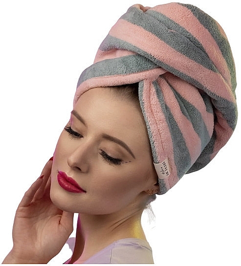 Полотенце для волос из микрофибры, Pink + Grey - Trust My Sister — фото N2
