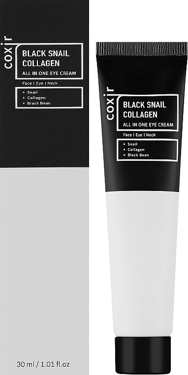 Крем для лица, глаз и шеи - Coxir Black Snail Collagen All In One Eye Cream — фото N2