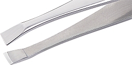 Пінцет для брів прямий T.06, сіро-сталевий - Nghia Export Tweezers — фото N2