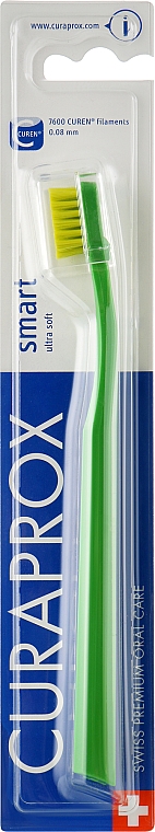 Зубная щетка для детей "CS Smart" (от 5 лет), зеленая, салатовая щетина - Curaprox — фото N1