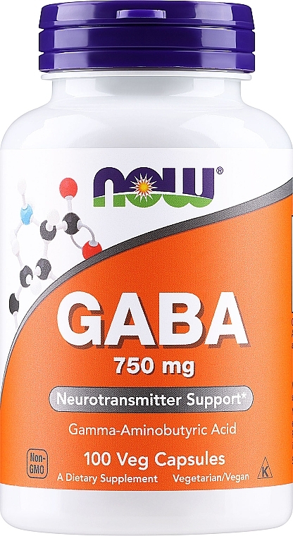 Капсулы GABA 750 мг - Now Foods GABA 750 mg  — фото N1