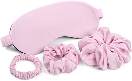 Набір аксесуарів подарунковий, рожевий "Sensual" - MAKEUP Gift Set Pink Sleep Mask, Scrunchies — фото N1