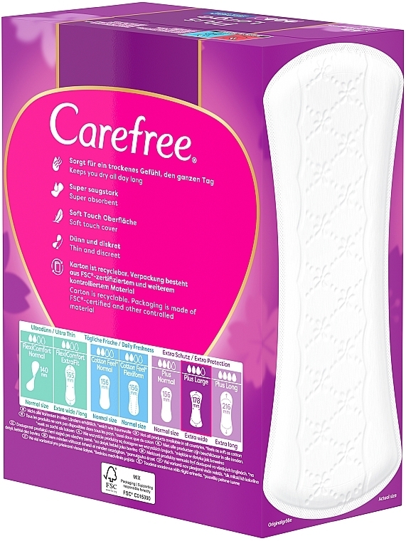 Щоденні гігієнічні прокладки, 48 шт - Carefree Plus Large Fresh Scent — фото N6