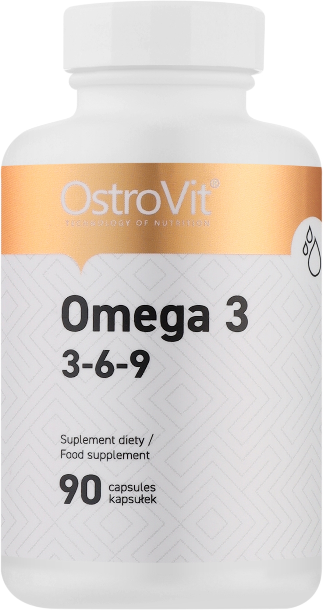 Пищевая добавка "Жирные кислоты Омега-3-6-9", в капсулах - OstroVit Omega-3-6-9 — фото 90шт