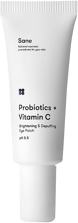 Жидкие патчи под глаза - Sane Probiotics + Vitamin C Brightening & Depuffing Eye Patch