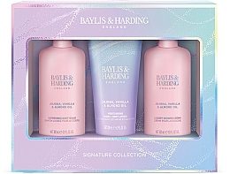 Набор - Baylis & Harding Jojoba, Vanilla & Almond Oil Luxury Bathing Essentials Gift Set (b/lot/200ml + b/wash/300ml + sh/cr/300ml) — фото N1