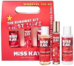 Набор - Miss Kay First Love Kit (edp/25 ml + sh/oil/100 ml + b/lot/100 ml) — фото N1