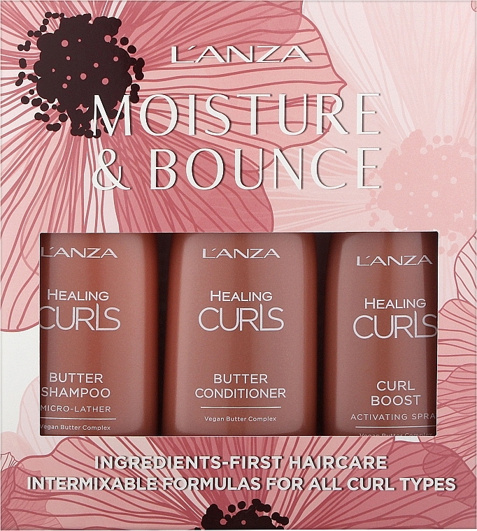 Набір - L'anza Healing Curls Moisture & Bounce Holiday Trio (shm/236ml + cond/236ml + spray/177ml)