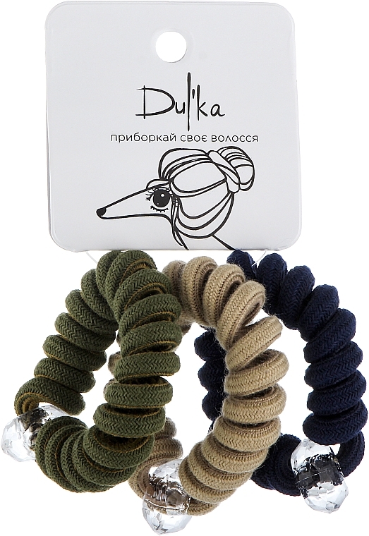 Набір різнобарвних гумок для волосся UH717786, 3 шт - Dulka — фото N1
