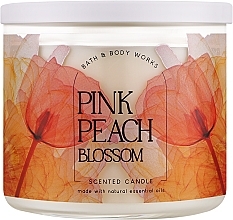 Духи, Парфюмерия, косметика Аромасвеча 3-х фитильная - Bath and Body Works Pink Peach Blossom Candle