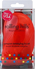 Парфумерія, косметика Компактна щітка для волосся, червона - Rolling Hills Compact Detangling Brush Red