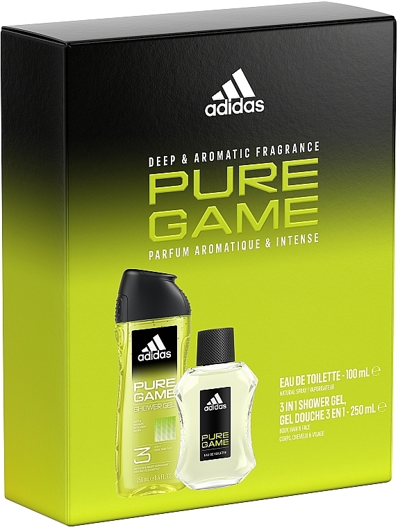 Adidas Pure Game - Набір (edt/100ml + sh/gel/250ml) — фото N3
