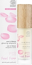 Сироватка для обличчя з екстрактом рози - Feel Free Pink Petals Rose & Hibiscus Glowing Ampoulle — фото N2