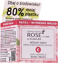 Нічний крем проти зморщок - Floslek Rose For Skin Anti-Wrinkle Night Cream Refill — фото N1