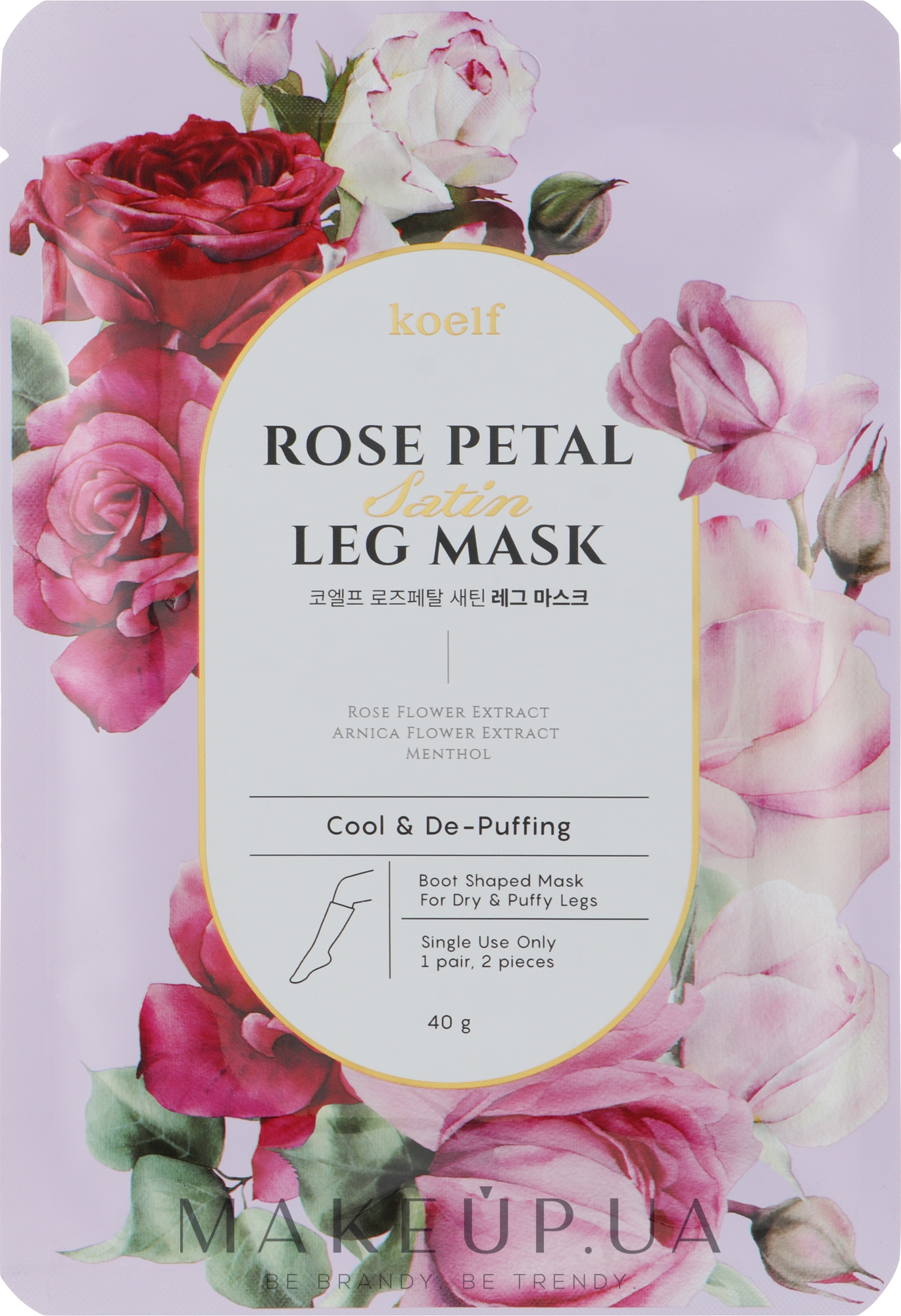 Протинабрякова маска-гольфи - Petitfee&Koelf Rose Petal Satin Leg Mask — фото 40g