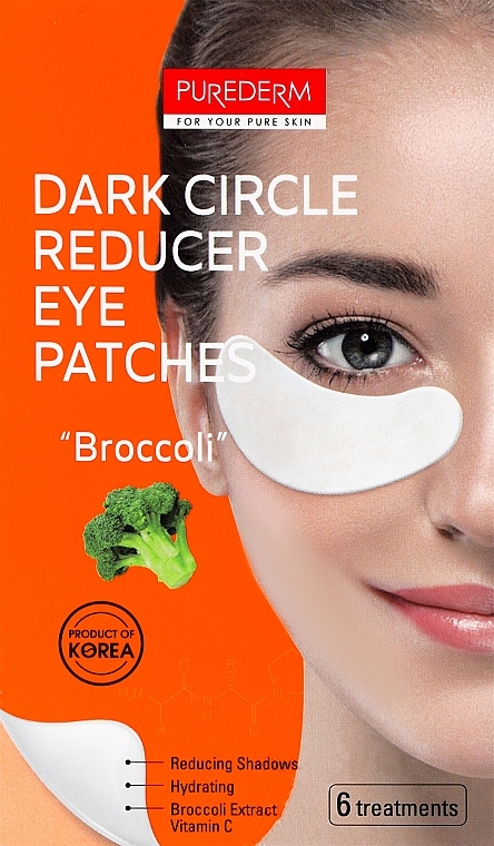 Патчі для зони навколо очей "Броколі" - Purederm Dark Circle Reducer Eye Patches Broccoli — фото N1