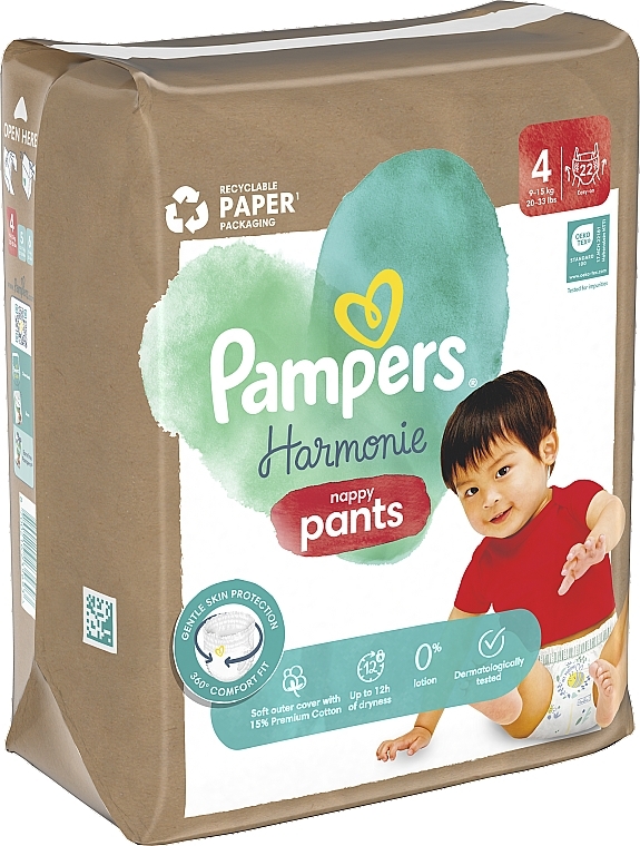 Підгузки-трусики Harmonie Pants, розмір 4, 9-15 кг, 22 шт. - Pampers — фото N3