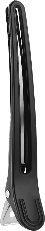 Затискач для волосся "Качка", пластмаса-метал, 10 см, чорний - Vero Professional