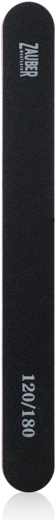 Пилка для ногтей черная узкая с красной прослойкой, 120/180 - Zauber — фото N1