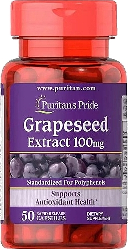 Диетическая добавка "Экстракт виноградных косточек", 100 мг - Puritan's Pride Grapeseed Extract — фото N1