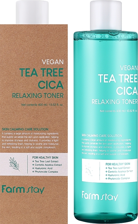 Заспокійливий тонік з олією чайного дерева - Farmstay Vegan Tea Tree Cica Relaxing Toner — фото N2