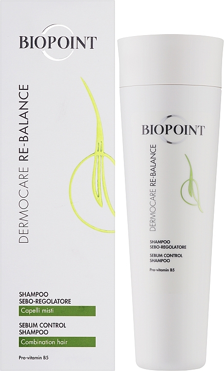 Шампунь, регулирующий секрецию кожного сала - Biopoint Dermocare Re-Balance Shampoo Sebo-Regolatore — фото N2