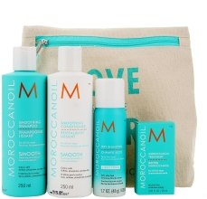 Духи, Парфюмерия, косметика Набор - MoroccanOil Love is in the Hair Smooth 1 (shm/250ml + cond/250ml + treatment/25ml + dry/shm/65ml + bag)