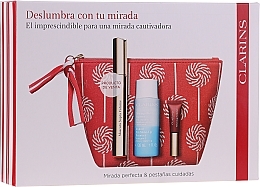 Парфумерія, косметика Набір - Clarins Mascara Supra Volume Cofre (mascara/8ml + remover/30ml + lip/5ml +bag/1pcs)