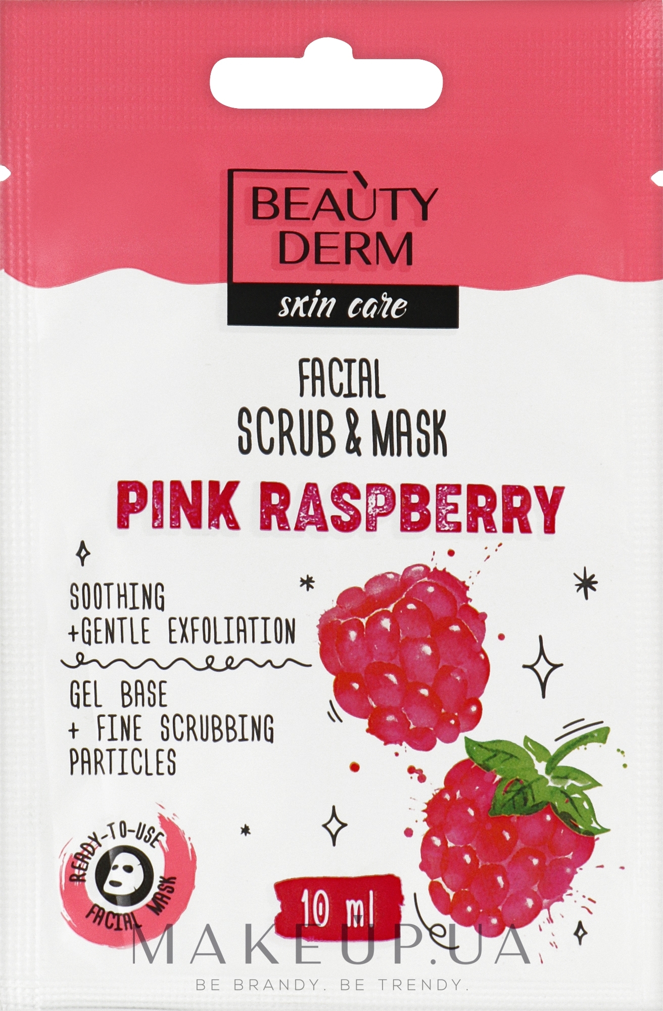 Маска-скраб для обличчя "Pink Raspberry" - Beauty Derm Facial Scrub & Mask (міні) — фото 10ml