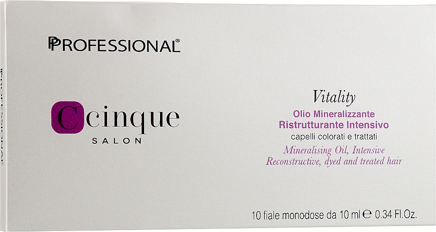 Масло восстанавливающее для волос - Professional C Cinque Vitality Mineralising Oil — фото N1
