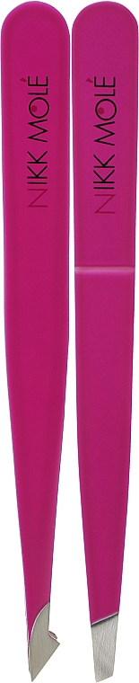 Набор из 2-х пурпурных пинцетов для бровей в чехле - Nikk Mole — фото N1