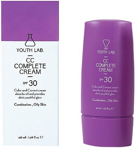 CC-крем с SPF30 для комбинированной и жирной кожи лица - Youth Lab. CC Cream Combination Oily SPF30 — фото N1