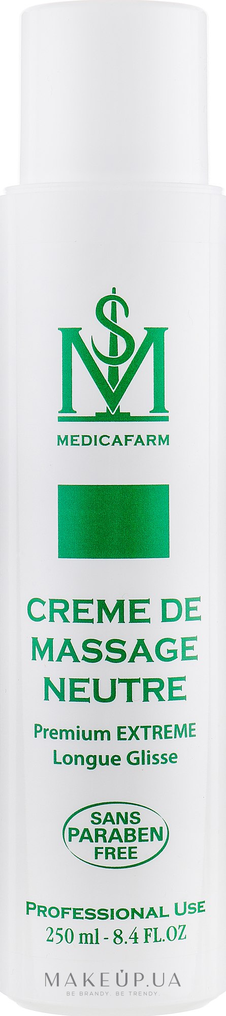 Нейтральний масажний крем екстремально тривалого ковзання - Medicafarm Premium Extreme Longue Glisse Creme — фото 250ml