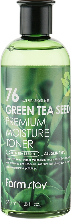 Зволожувальний тонер для обличчя - FarmStay 76 Green Tea Seed Premium Moisture Toner — фото N1