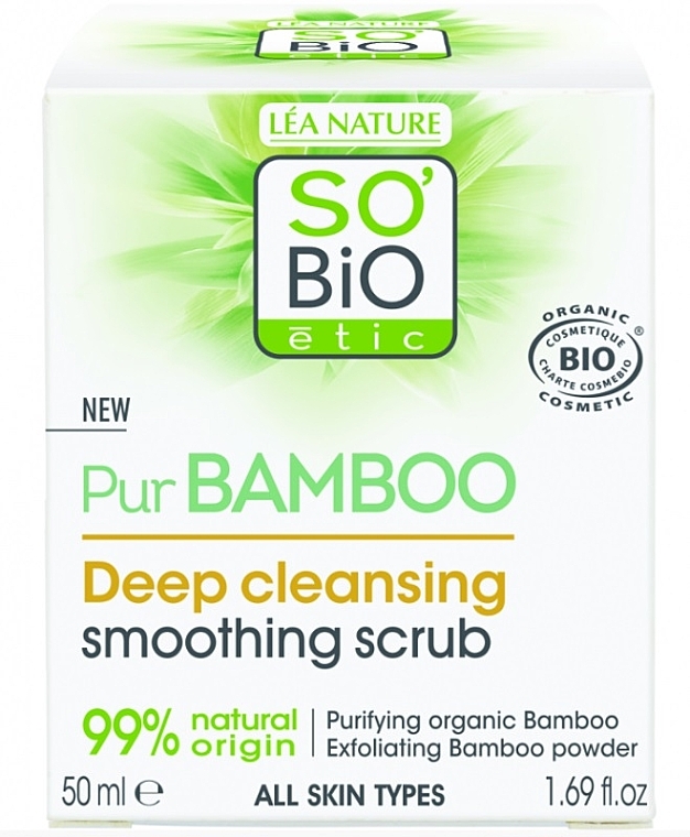Скраб для глибокого очищення - So'Bio Etic Pur Bamboo Deep Cleansing Smoothing Scrub — фото N2