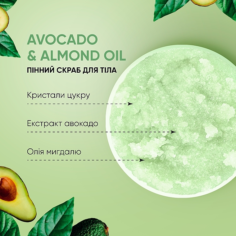 Пенный скраб для тела "Авокадо и миндальное масло" - Tink Superfood For Body Avocado & Almond Oil — фото N5