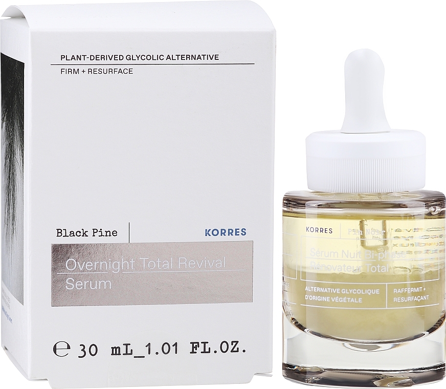 Сыворотка для лица - Korres Black Pine Overnight Total Revival Serum — фото N2