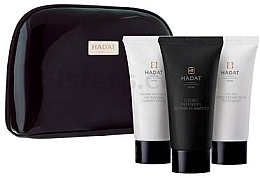 Парфумерія, косметика Набір "Для відновлення волосся" - Hadat Cosmetics Hydro Hair Growth Set (shm/70ml + cond/70ml + mask/70ml + bag)