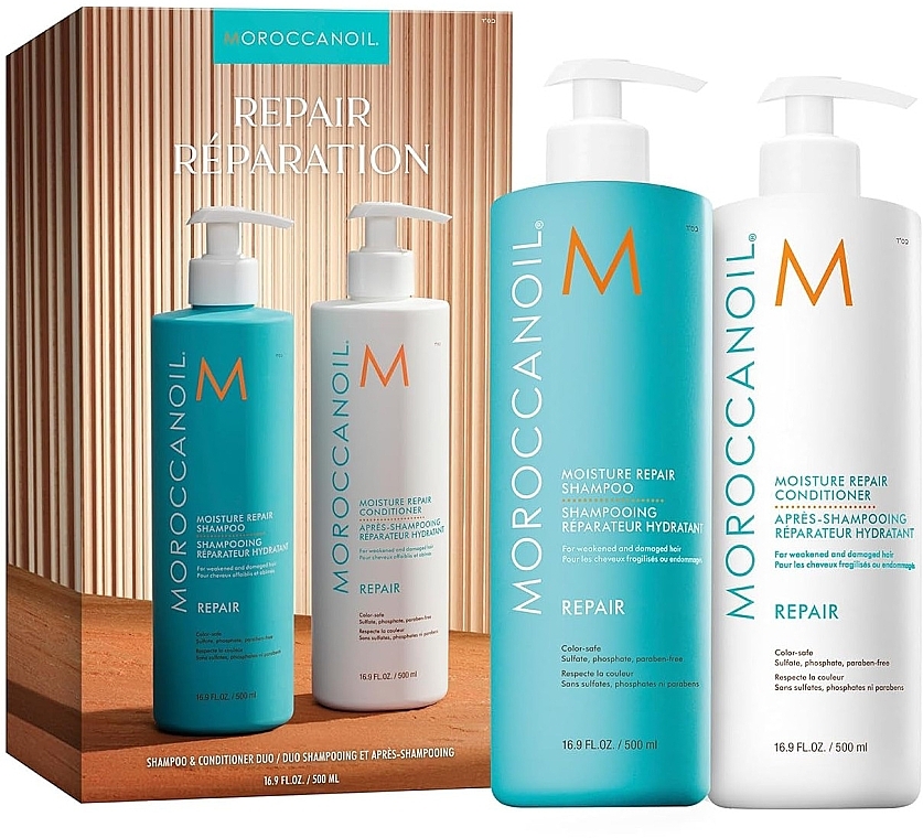 Набір - Moroccanoil Repair Shampoo & Conditioner Duo Set (shm/500 ml + cond/500 ml) — фото N1