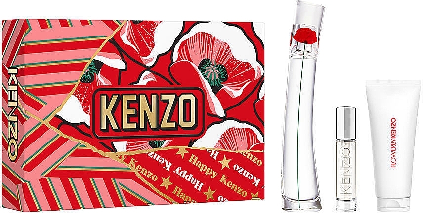 Kenzo Flower By Kenzo - Набор (edp/100ml + edp/mini/10ml + b/lot/75ml) — фото N1