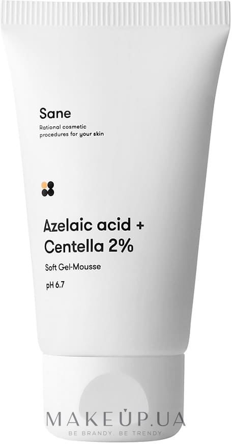 Гель для лица очищающий - Sane Azelaic Acid + Centella 2% Soft Gel-Mousse pH 6.7 — фото 40ml