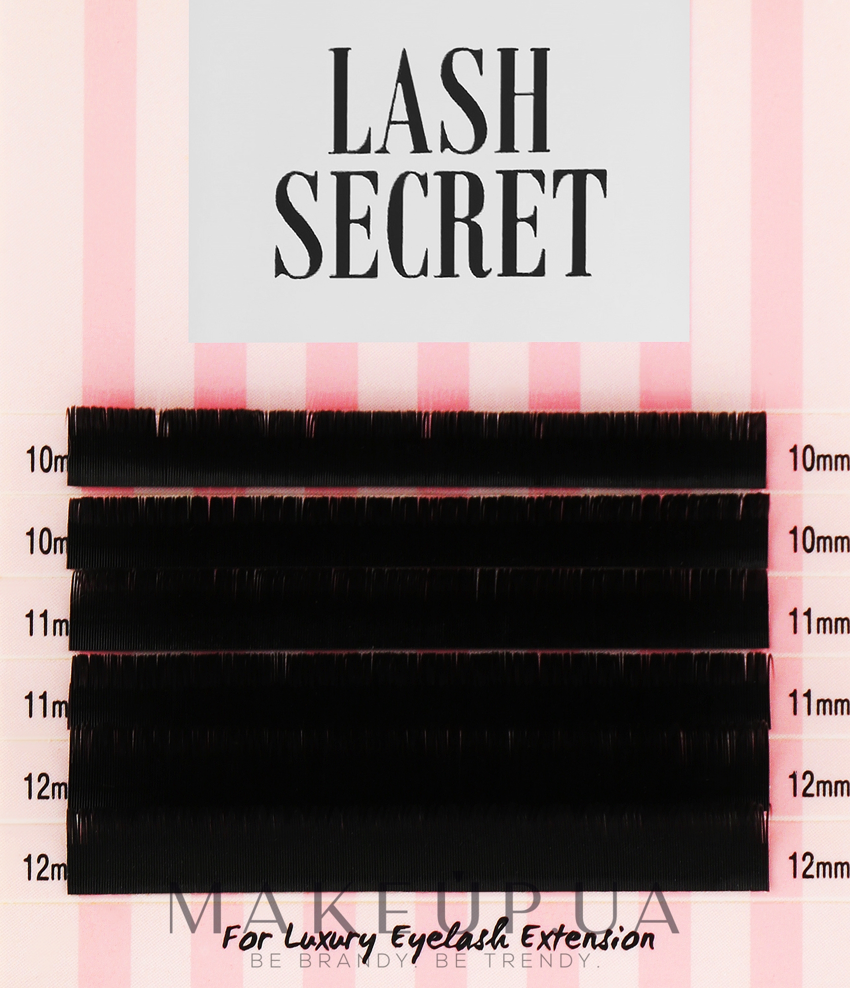 Накладні вії, чорні, мікс, 6 ліній (0.15, D, (10,11,12)) - Lash Secret — фото 1уп