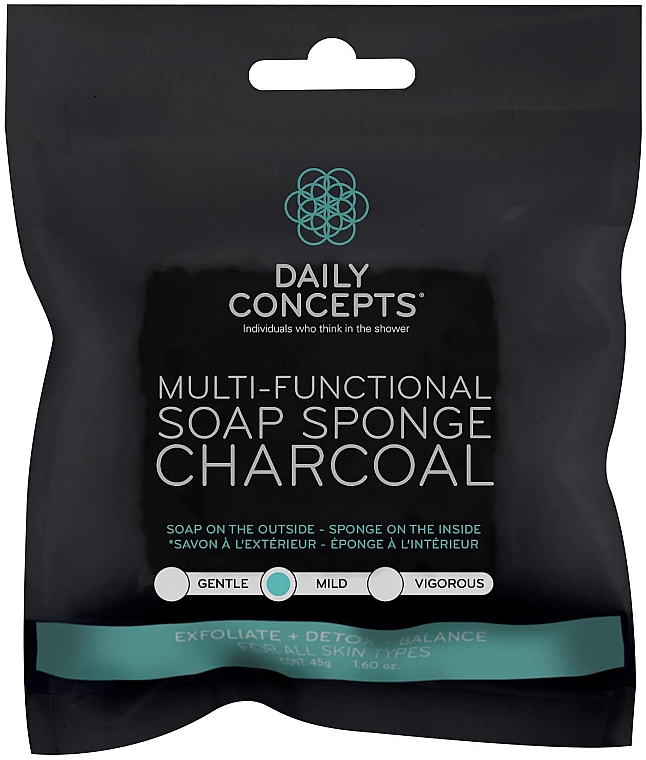Багатофункціональна мильна губка з деревним вугіллям - Daily Concepts The Multi Functional Soap Sponge Charcoal — фото N1
